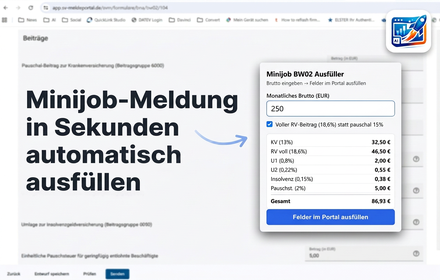 Vorschau der Minijob BW02 Chrome Erweiterung